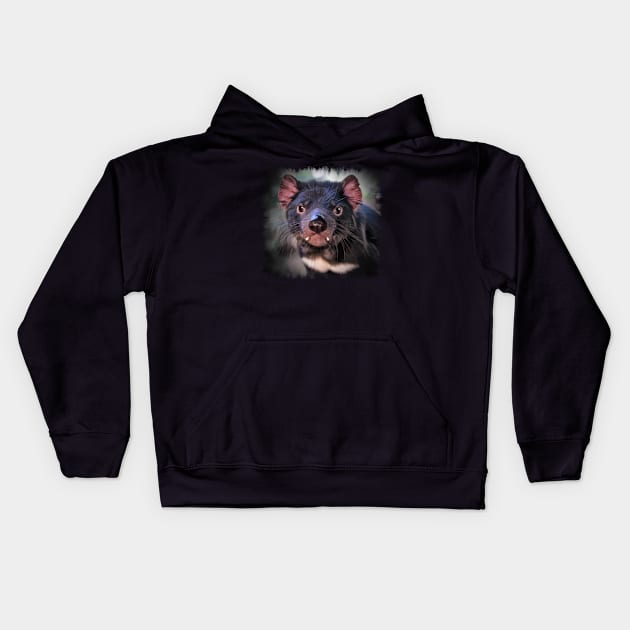 Tasmanian Devil Kids Hoodie by PhotoArts